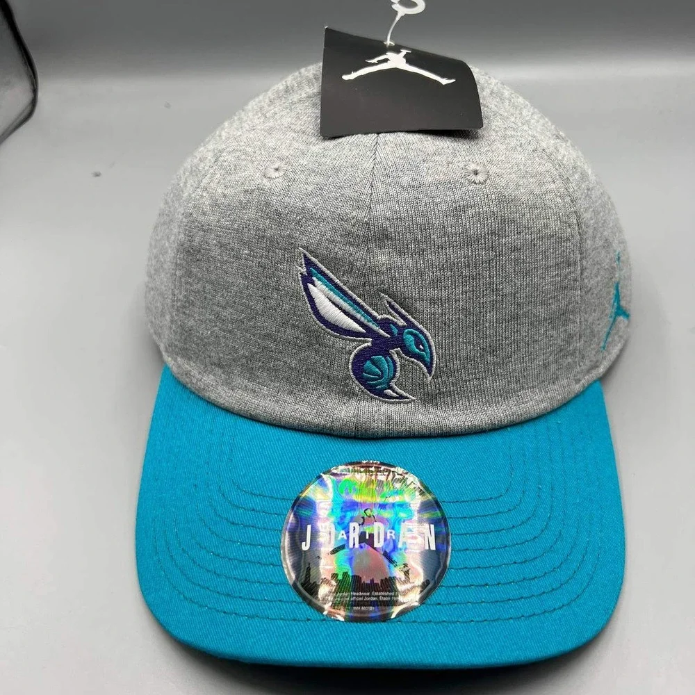 Charlotte‎ Hornets x Air Jordan Hat Men Gray NBA Jumpman Strap Back Cap New